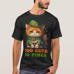 Camiseta Demasiado lindo para pellizcar St Patricks Day Gat
