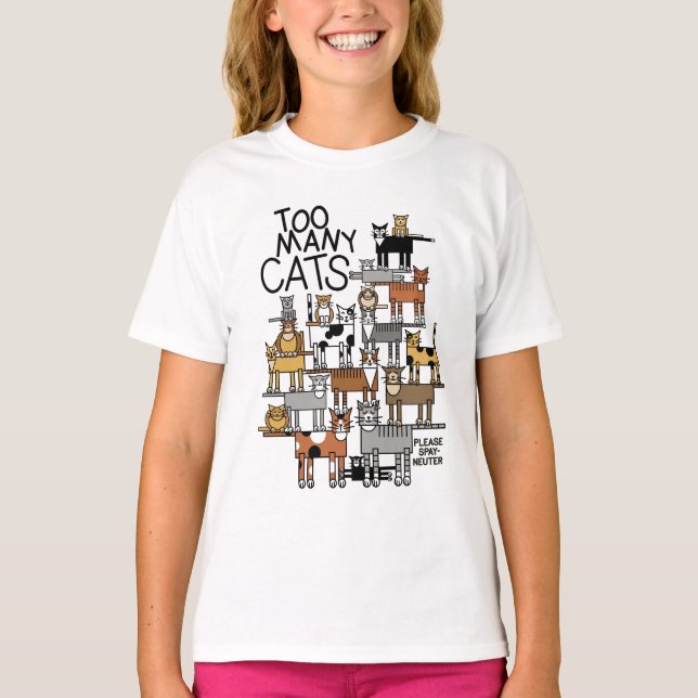 Camiseta Demasiados gatos (Anverso)