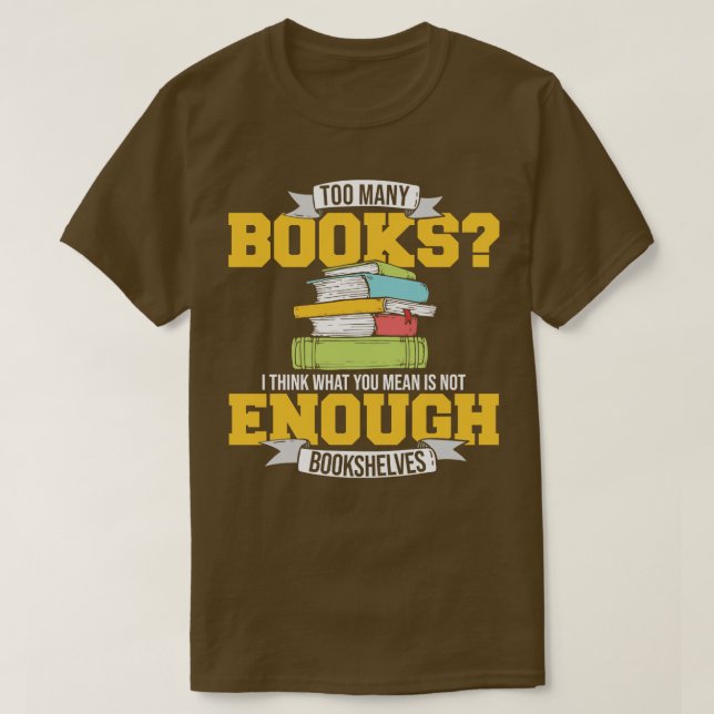 Camiseta Demasiados libros (Diseño del anverso)