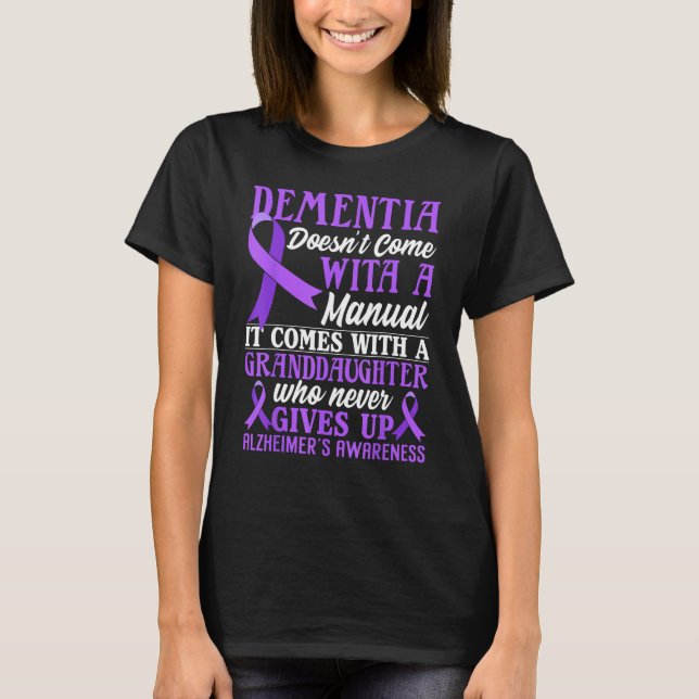 Camiseta Dementia Alzheimers Awareness Purple Ribbon Grandd (Anverso)