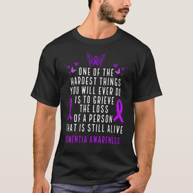 Camiseta Dementia Awareness Month Butterfly Warrior Alzheim (Anverso)