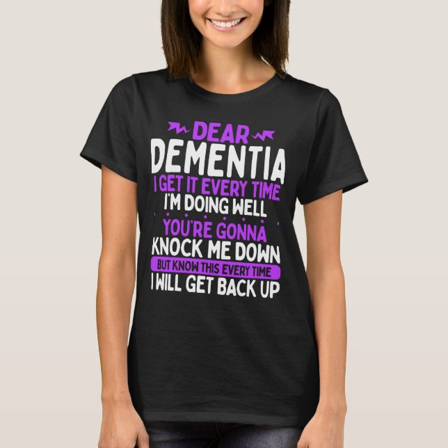 Camiseta Dementia Awareness Month Purple Alzheimers Ribbon (Anverso)