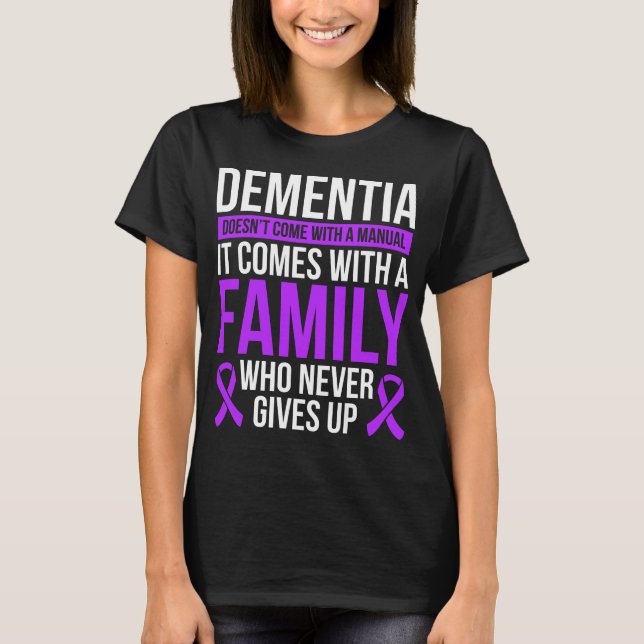 Camiseta Dementia Awareness Ribbon Fighter Warrior (Anverso)