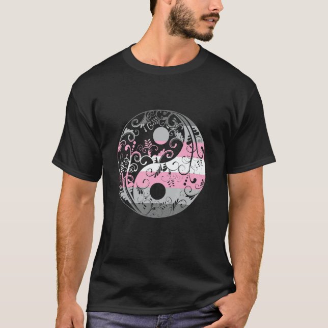 Camiseta Demigirl Flag Yin Yang LGBTQ Demigirl Pride Demi G (Anverso)
