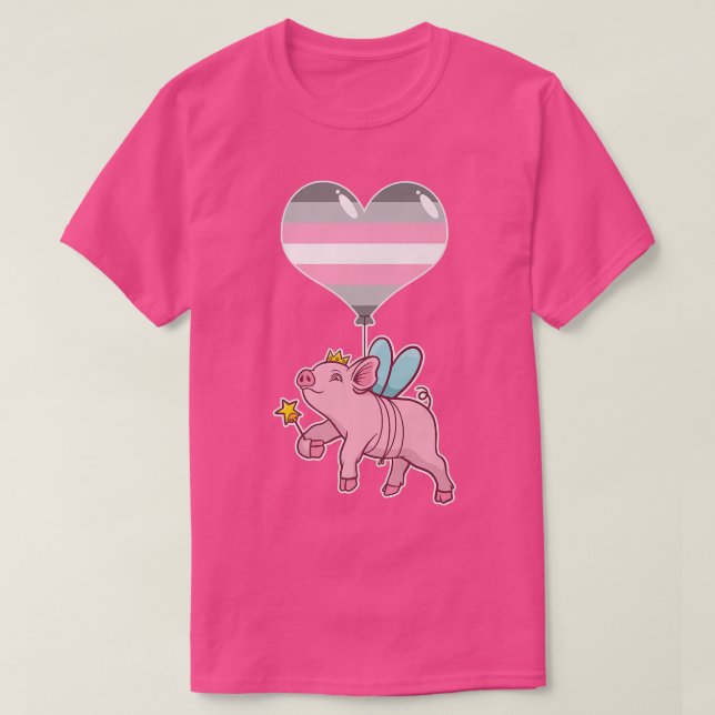 Camiseta Demigirl Pig Fairy  Nonbinary Gender  (Diseño del anverso)