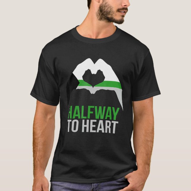 Camiseta Demiromantic Joke Heart Love Demiromantic Flag (Anverso)