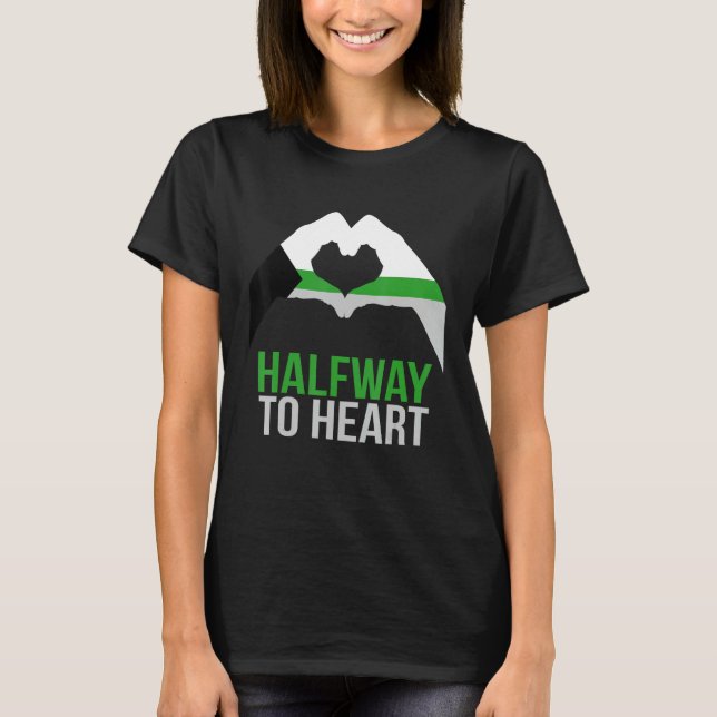 Camiseta Demiromantic Joke Heart Love Demiromantic Flag (Anverso)