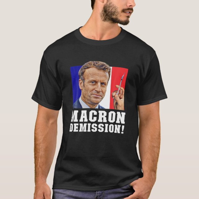 Camiseta ¡Demisión de Macron! Política (Anverso)