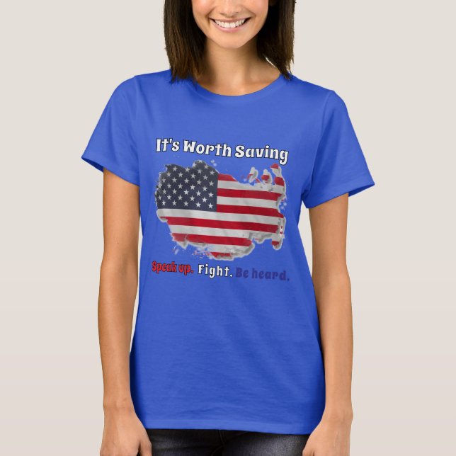 Camiseta Democracia de Estados Unidos: Vale la pena salvar (Anverso)