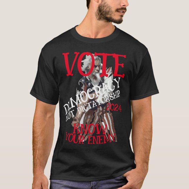 CAMISETA DEMOCRACIA DE VOTO NO DICTADURA 2024 (Anverso)