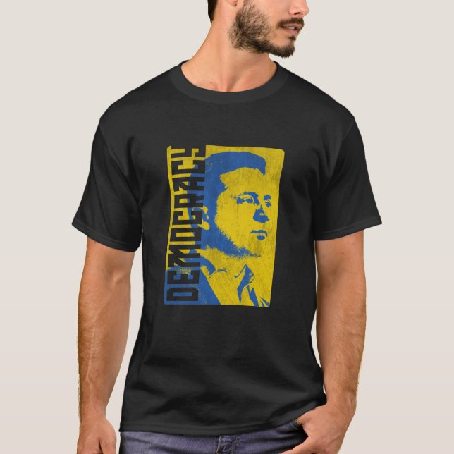 Camiseta Democracia de Zelensky por © Purkins Originals (Anverso)