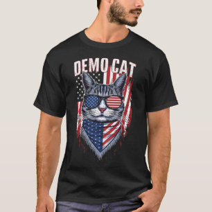 Camiseta Democracia Democrática Gato sin Niños Lady Liberti