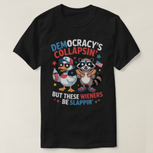 Camiseta Democracia Divertida Colapsando Salchichas Golpean