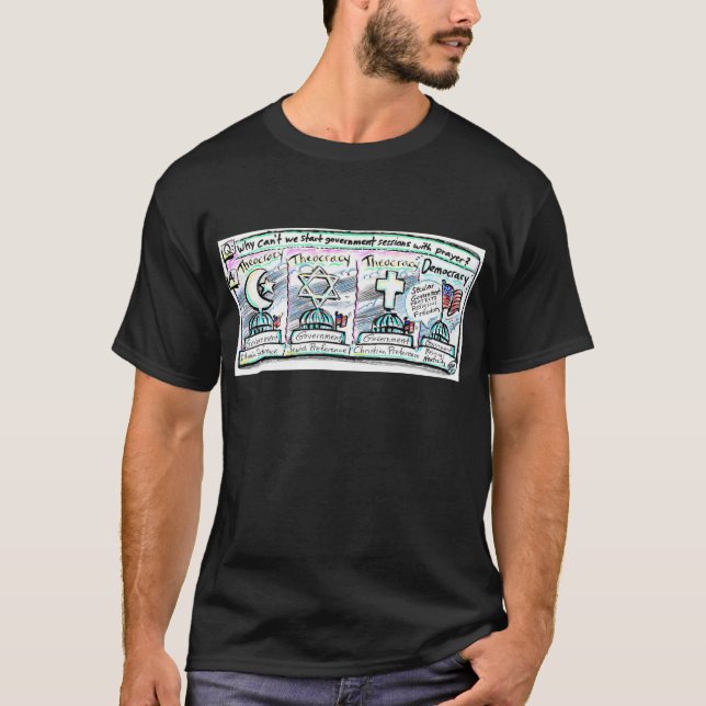 Camiseta Democracia sobre la teocracia (Anverso)