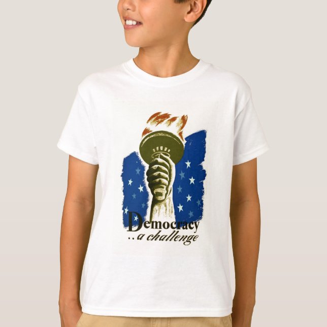 Camiseta Democracia. Un desafío - poster de WPA - (Anverso)