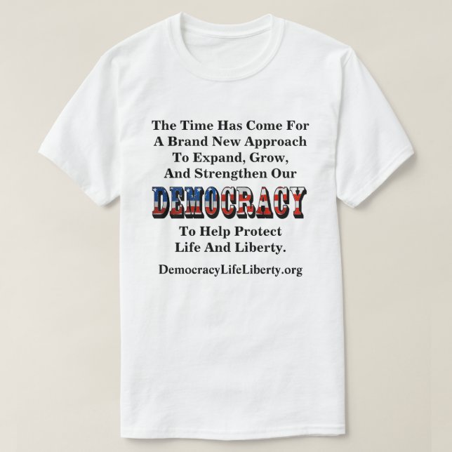 Camiseta DEMOCRACIA Vida y libertad (Diseño del anverso)