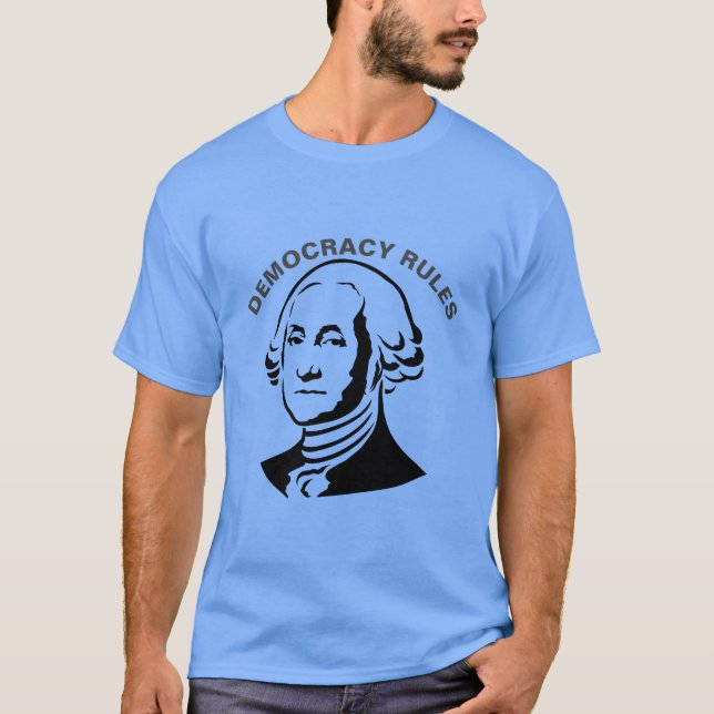 Camiseta Democracy Rules, edit text to personalize (Anverso)