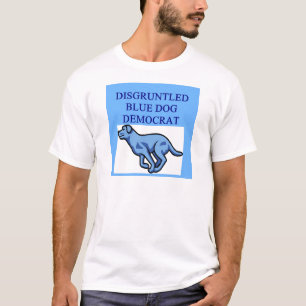 Camiseta demócrata azul enojado del perro