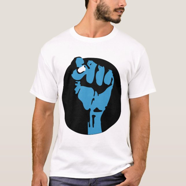 Camiseta demócrata de sangre azul : puño (Anverso)