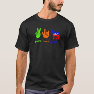 Camiseta Demócrata del burro del amor por la paz  Elección 