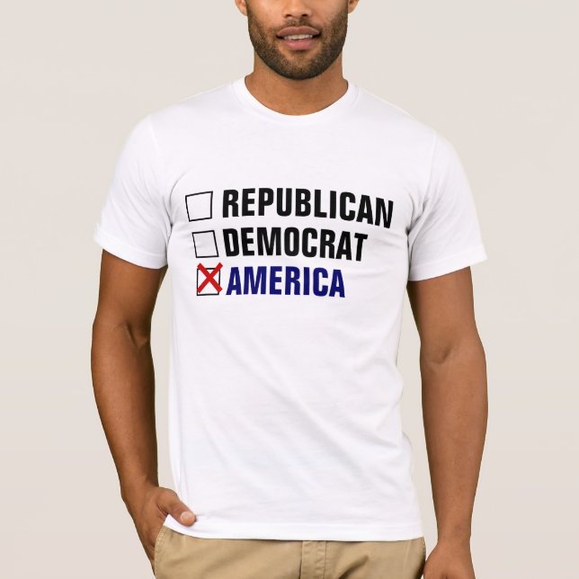 CAMISETA DEMÓCRATA REPUBLICANO AMÉRICA (Anverso)