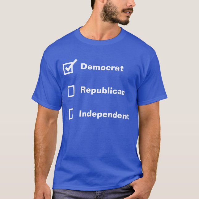 Camiseta Demócrata Republicano Independiente Marca de Verif (Anverso)