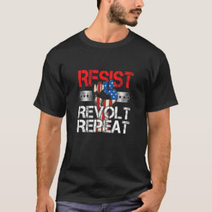 Camiseta Demócrata Resistir Revuelta Repetir Bandera Políti