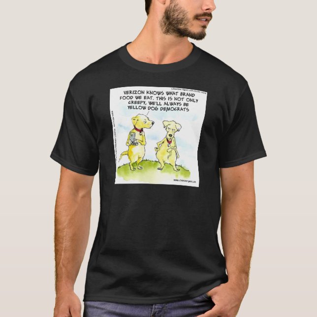 Camiseta Demócratas Perro Amarillo Divertido (Anverso)