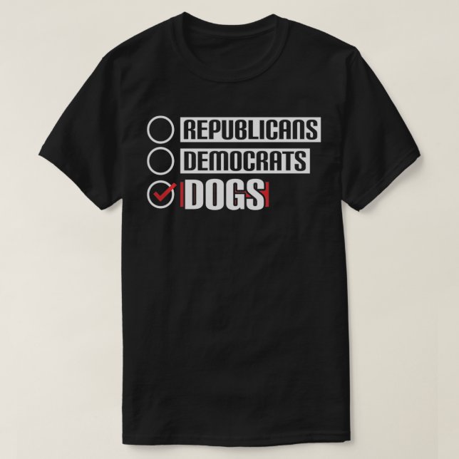 Camiseta Demócratas republicanos votan a perros amantes de  (Diseño del anverso)