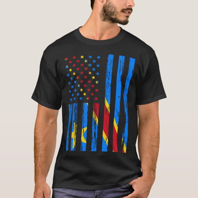 Camiseta Democratic Republic Congo Flag America US It is in (Anverso)