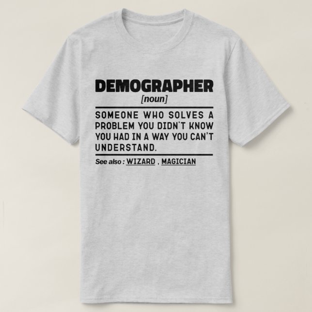 Camiseta Demographer Noun Definition Demographic Worker Gua (Diseño del anverso)
