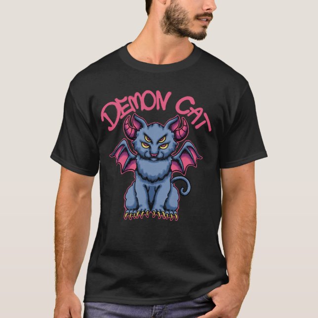 Camiseta Demon Cat streetwear  (Anverso)