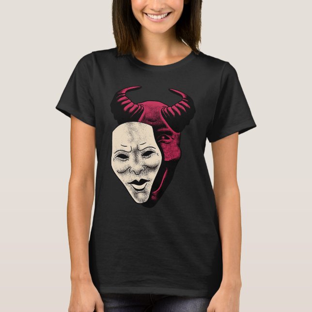 Camiseta Demon Devil Mask Vaporwave Demon (Anverso)