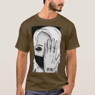 Camiseta Demon en el Chica japonés de horror estético Anime