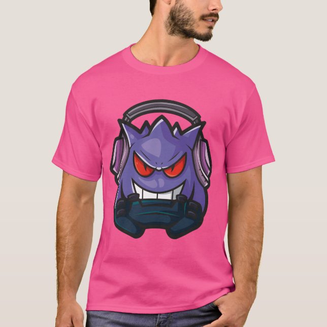 Camiseta Demon Gamer playing (Anverso)