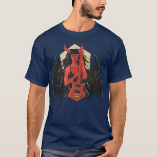 Camiseta Demon Hell Lucifer Devil Evil Underworld Guitar Mu