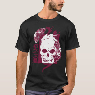 Camiseta Demon japonés frente al cráneo