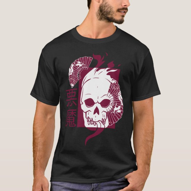 Camiseta Demon japonés frente al cráneo (Anverso)