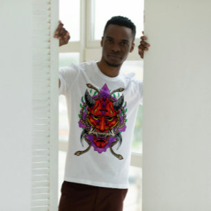 Camiseta Demon japonés Hannya Oni Mask