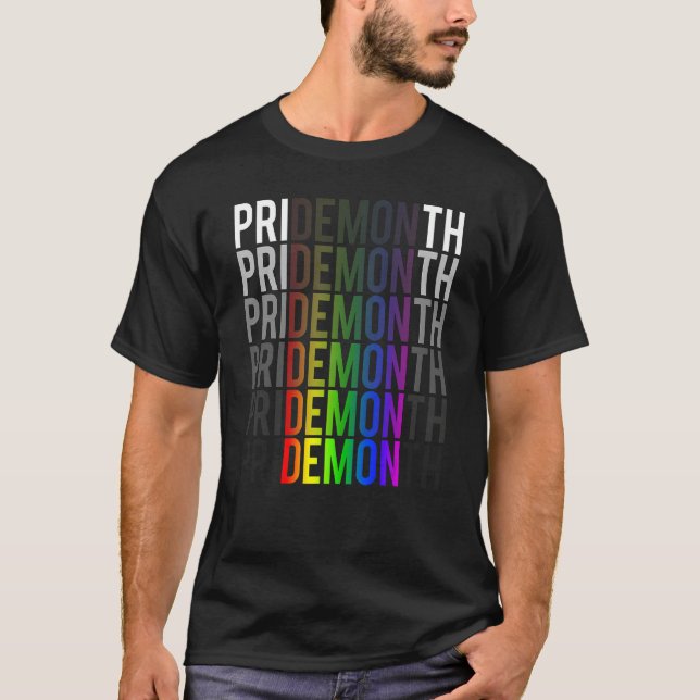 Camiseta Demon Pride Month LGBT Gay Pride Month Transgender (Anverso)