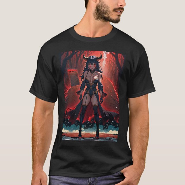 Camiseta Demonio con Contacto en Encrucijada, Anime Demonio (Anverso)