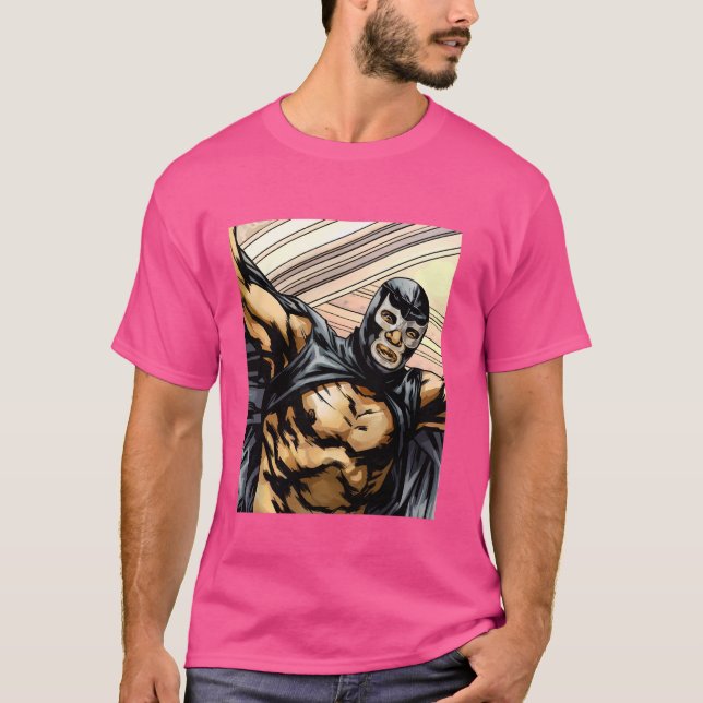 Camiseta Demonio de arte mixto lucha azul libre lucha mexic (Anverso)