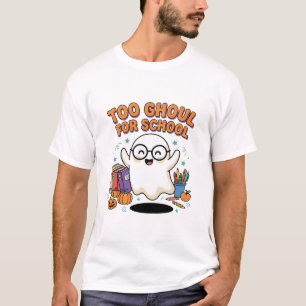 Camiseta Demonio de Halloween demasiado guapo para la escue