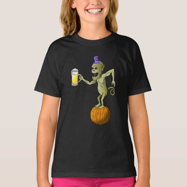 Camiseta Demonio de Halloween Feliz (Anverso)