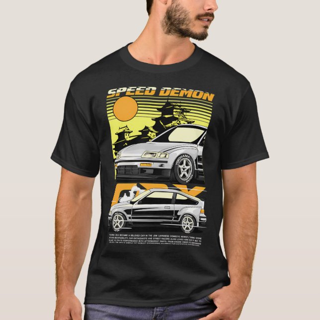 Camiseta Demonio de velocidad Crx de Honda (Anverso)