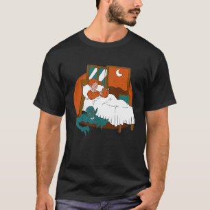 Camiseta Demonio escondiéndose debajo de la cama de un niño