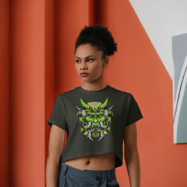 Camiseta Demonio japonés Hannya Oni Mask Mecha Style