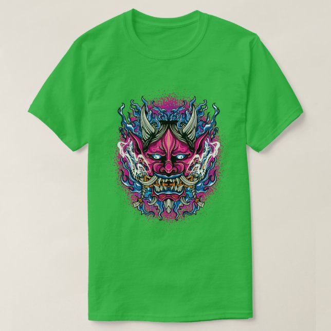 Camiseta Demonio Japonés Máscara De Cara Oni Devil Oni Hara (Diseño del anverso)