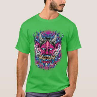 Camiseta Demonio Japonés Máscara De Cara Oni Devil Oni Hara