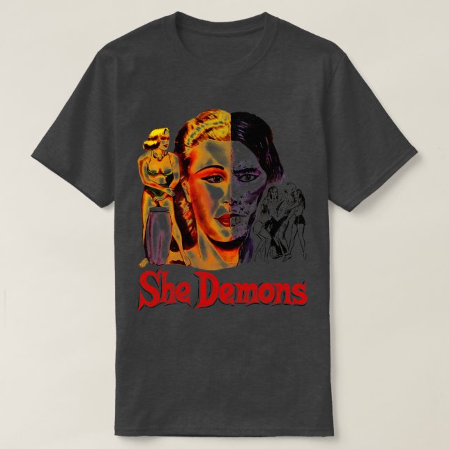 Camiseta Demonió película de terror de culto de los años 50 (Diseño del anverso)